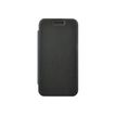 Bigben Connected - Protection à rabat pour téléphone portable - rabat cuir noir - coque transparente - Apple iPhone 7