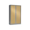 Armoire haute monobloc à rideaux GENERIC - 198 x 120 x 43 cm - aluminium/imitation chêne clair