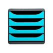 Exacompta BigBox - Module de classement 4 tiroirs - gris/bleu turquoise