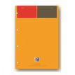 Oxford International A4+ - Notitieblok - 80 vellen / 160 pagina's - van lijnen voorzien - 4 gaten - harde kaft - oranje - karton