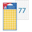 APLI-Agipa - Permanente kleeflaag - geel - 8 mm rond 462 etiket(ten) (6 vel(len) x 77) etiketten