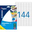 Agipa Etiquettes - Permanente kleeflaag - wit - 8 x 20 mm 2304 etiket(ten) (16 vel(len) x 144) etiketten