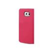 Muvit Slim Folio - Flip cover voor mobiele telefoon - polyurethaan, polycarbonaat - roze - voor Samsung Galaxy S6