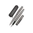 Online Eleganza Diamond - Parure de stylo à bille et stylo plume - titan (gris) - étui cuir