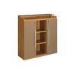Gautier office Sliver - Sideboard - 6 planken - 2 deuren - onderdeelplank, gehard glas - walnut finish