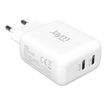JAYM - Chargeur secteur - charge rapide - 2 USB - blanc