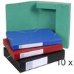 Exacompta - 10 Boîtes de classement en carte lustrée - dos 40 mm - couleurs assorties (livrées à plat)