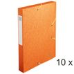 Exacompta - 10 Boîtes de classement en carte lustrée - dos 40 mm - orange (livrées à plat)