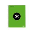 Antartik - Cahier à spirale A5 - 240 pages - petits carreaux (5x5 mm) - vert