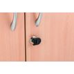 3253310129917-Armoire basse IDRA/DUAL - H72 x L80 x P47 - 2 portes - Corps alu - Dessus et portes imitation Hêtre--2