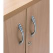 3253310129917-Armoire basse IDRA/DUAL - H72 x L80 x P47 - 2 portes - Corps alu - Dessus et portes imitation Hêtre--1