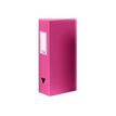 3135251143262-Viquel - Boîte de classement plastique - dos 80 mm - rose fuchsia-Gros plan-1