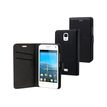Muvit Slim S Folio - Flip cover voor mobiele telefoon - polycarbonaat - glad zwart - voor Huawei Ascend Y360