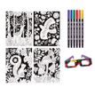 8410782188674-Jeu de coloriage 3D avec 4 planches animaux - 6 feutres double pointe et lunettes 3D incluses--1
