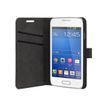 Muvit Slim S Folio - Flip cover voor mobiele telefoon - polyurethaan, polycarbonaat - wit - voor Samsung Galaxy Trend 2 Lite