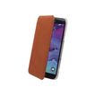 Muvit Made in Paris Crystal Folio - Flip cover voor mobiele telefoon - polyurethaan - koninklijk oranje - voor Samsung Galaxy Note 4
