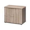 3483600775467-Rangement bas JAZZ+ - L80 x H71 x P48 - 3 portes - Chêne gris-Angle droit-0
