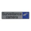 Exacompta - Plaque de signalisation Surveillance caméra - 165 x 44 mm - aluminium brossé