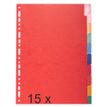 Exacompta - Pack de 15 intercalaires 10 positions - A4 - couleurs assorties - onglets renforcés