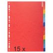 Exacompta - Pack de 15 intercalaires 12 positions - A4 - couleurs assorties - onglets renforcés