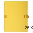 Exacompta - 25 Chemises extensibles à sangle avec rabat papier - jaune