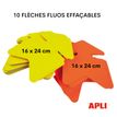3270241229103-Apli Agipa - 10 flèches fluo effaçables - jaune/orange - 16 x 24 cm--1