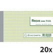 Exacompta - 20 Manifolds Carnets de reçus avec TVA - 50 dupli - 10,5 x 18 cm