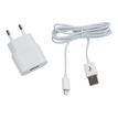 MUVIT USB Travel charger + cable - Netspanningsadapter - 1 A (USB) - wit - voor Apple iPad/iPhone/iPod (Lightning)