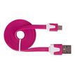 Urban Factory Cable Flat USB to Micro USB - Pink 1m - Oplaad- / datakabel - micro-USB type B (M) naar USB (M) - 1 m - roze - vlak
