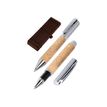 Online Sparkling Cork Style - Parure de stylo à bille et roller - liège/alu