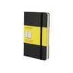 Moleskine Classic Pocket - Notitieboek - bevestigd aan hoes - 90 x 140 mm - 96 vellen / 192 pagina's - ivoorkleurig papier - vierkant - zwarte hoes - karton
