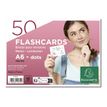 Exacompta Flashcards - 50 fiches bristols pour révisions sous anneau - 10,5 x 14,8 cm (A6) - Pointillé - Blanc