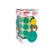 8410782143734-APLI kids Happy Face - Adhésif décoratif - 900 pièces - rond - 20 mm diameter - vert - -P_300012182_1-0