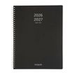 5412303374767-Agenda à spirale Polyprop 16 mois - 1 semaine sur 2 pages - 21 x 27 cm - noir - Brepols--0