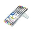 4007817049341-STAEDTLER pigment liner 308 - Feutre fin - bleu clair, jaune, vert clair, gris, fuchsia, marron cla-P_300033518_2-0