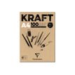 3329680965452-Clairefontaine Kraft - Bloc de dessin encollé - A4 - 100 feuilles - 90 gr-P_300033961_1-0