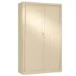 -Armoire métallique haute monobloc à rideaux - 198x120x45cm - beige--0
