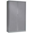 Armoire haute monobloc à rideaux - 198x120x45cm - grise