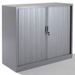 Armoire basse monobloc à rideaux - 105x120x45cm - gris