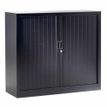 Armoire basse monobloc à rideaux - 105x120x45cm - noir