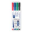 STAEDTLER Lumocolor 301 - Marker - voor glas, whiteboard, porselein - zwart, rood, blauw, groen - 1 mm - gemiddeld - pak van 4