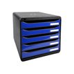 Exacompta BIG-BOX PLUS Classic A4+ - Ladekast - 5 lades - zwart, glossy ocean blue