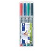 STAEDTLER LUMOCOLOR 316 - Pack de 4 marqueurs non permanents - pointe fine - couleurs assorties