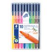 STAEDTLER triplus color - Pen met vezelpunt - verschillende kleuren - inkt op waterbasis - 1 mm - pak van 10