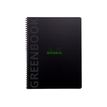 RhodiActive Greenbook - Cahier à spirale 100% recyclé - A4+ (22,5 x 29,7 cm) - 160 pages 90 g/m² - ligné - noir