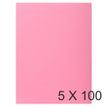 Exacompta Super 160 - 5 Paquets de 100 Chemises 1 rabat - 160 gr - rose