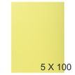 Exacompta Super 160 - 5 Paquets de 100 Chemises 1 rabat - 160 gr - jaune canari