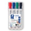 STAEDTLER Lumocolor - Marker - voor glas, whiteboard, porselein - zwart, rood, blauw, groen - 2-5 mm - pak van 4