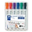 STAEDTLER Lumocolor - Marker - voor glas, whiteboard, porselein - zwart, rood, blauw, groen, oranje, violet - 2 mm - pak van 6