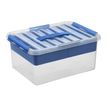 Sunware Q-line - boîte d'archive - 15 litres - bleu, transparent